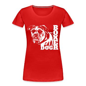 Boxer allemand - chien boxeur allemand - T-shirt bio Premium Femme - rouge - Devant - Mia (176cm)