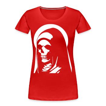 Übernatürliche Eleganz in Horror Nonne, Satanic und - Frauen Premium Bio T-Shirt - Rot - Vorne - Mia (176cm)