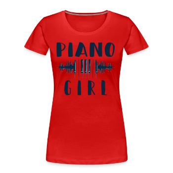 Piano Girl - Klavier Spielerin - Musik - Frauen Premium Bio T-Shirt - Rot - Vorne - Mia (176cm)