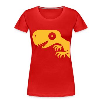 Dinosaur, dinosaur, Tyrannosaurus Rex - Women's Premium Organic T-Shirt - red - Front - Mia (176cm)