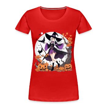 Halloween Anime Witch - Women's Premium Organic T-Shirt - red - Front - Mia (176cm)