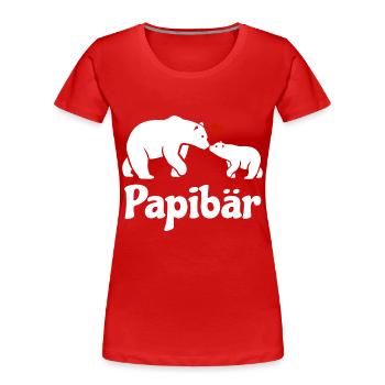 Papibär - bester Papa - Vatertag - Männertag - Frauen Premium Bio T-Shirt - Rot - Vorne - Mia (176cm)