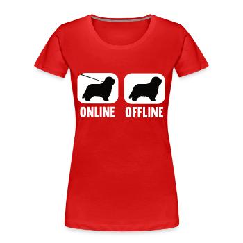 Online Offline Bearded Collie Bearded Collies - Frauen Premium Bio T-Shirt - Rot - Vorne - Mia (176cm)