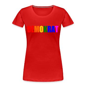 Demokrat - Frauen Premium Bio T-Shirt - Rot - Vorne - Mia (176cm)