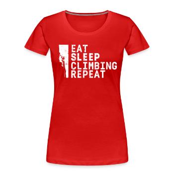 Eat Sleep Scalar Repeat - Women's Premium Organic T-Shirt - red - Front - Mia (176cm)