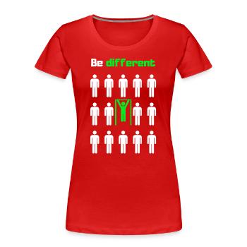 Be different, train - Women's Premium Organic T-Shirt - red - Front - Mia (176cm)