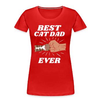 Der beste Katzenvater - Frauen Premium Bio T-Shirt - Rot - Vorne - Mia (176cm)