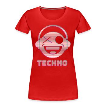 Techno - Women's Premium Organic T-Shirt - red - Front - Mia (176cm)