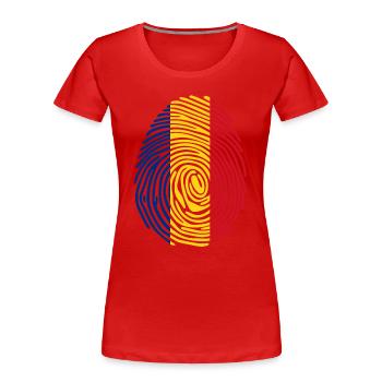 Romanian DNA - Women's Premium Organic T-Shirt - red - Front - Mia (176cm)