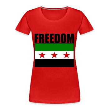 Syrie - T-shirt bio Premium Femme - rouge - Devant - Mia (176cm)