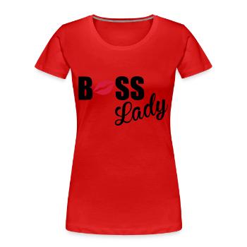Boss Lady - Frauen Premium Bio T-Shirt - Rot - Vorne - Mia (176cm)