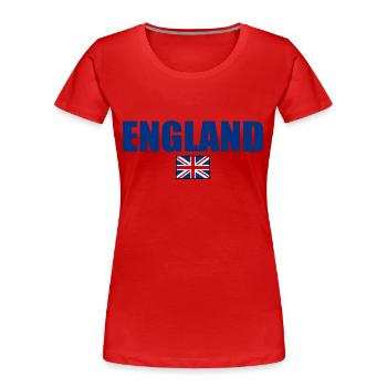 England - Frauen Premium Bio T-Shirt - Rot - Vorne - Mia (176cm)