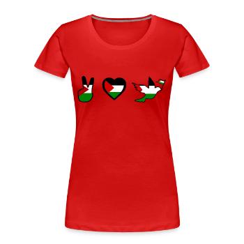 Free palestine - T-shirt bio Premium Femme - rouge - Devant - Mia (176cm)