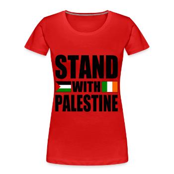 Stand with palestine - T-shirt bio Premium Femme - rouge - Devant - Mia (176cm)