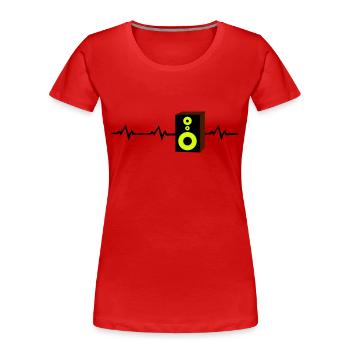heartbeat monitor studio speakers - Women's Premium Organic T-Shirt - red - Front - Mia (176cm)