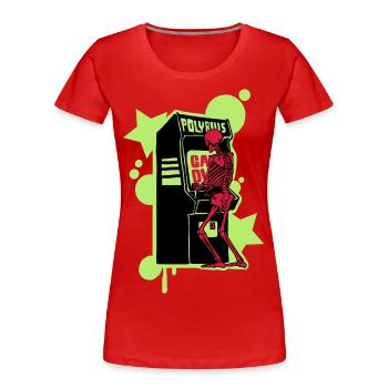 Salut-score - T-shirt bio Premium Femme - rouge - Devant - Mia (176cm)
