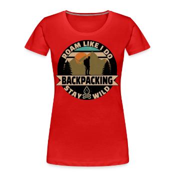Backpackers design backpacking - Women's Premium Organic T-Shirt - red - Front - Mia (176cm)
