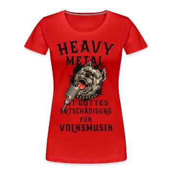 Heavy Metal Music - Frauen Premium Bio T-Shirt - Rot - Vorne - Mia (176cm)