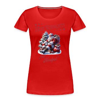 Frohe Weihnachten Aber mit Stil direkt vom Nordpol - Frauen Premium Bio T-Shirt - Rot - Vorne - Mia (176cm)