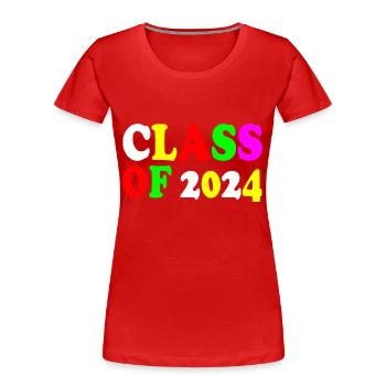 Class of 2024 - T-shirt bio Premium Femme - rouge - Devant - Mia (176cm)