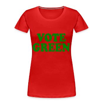 Vote green - Frauen Premium Bio T-Shirt - Rot - Vorne - Mia (176cm)