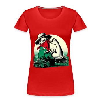 Starker Landwirt - Frauen Premium Bio T-Shirt - Rot - Vorne - Mia (176cm)