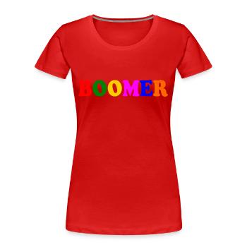 Boomer - T-shirt bio Premium Femme - rouge - Devant - Mia (176cm)