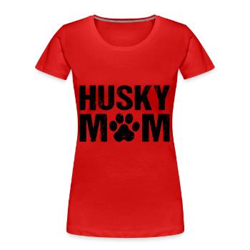 Husky Mom Sibérien Husky Chiens - T-shirt bio Premium Femme - rouge - Devant - Mia (176cm)