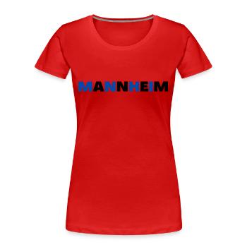 Mannheim - Frauen Premium Bio T-Shirt - Rot - Vorne - Mia (176cm)