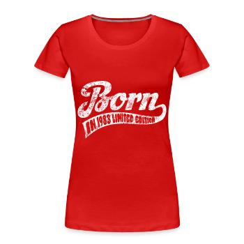 Born in 1983 - Limited Edition - Birthday - Women's Premium Organic T-Shirt - red - Front - Mia (176cm)