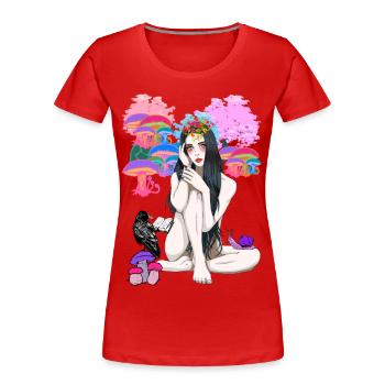 érotique spirituel occulte rituel magie fée nue - T-shirt bio Premium Femme - rouge - Devant - Mia (176cm)