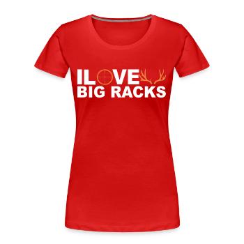 Jäger Jagt.Hirsch Geschenkidee - Frauen Premium Bio T-Shirt - Rot - Vorne - Mia (176cm)