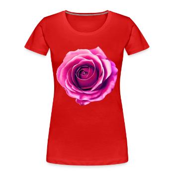 Rose - Das Auge des Betrachters - surreal - Traum - Frauen Premium Bio T-Shirt - Rot - Vorne - Mia (176cm)