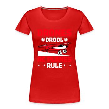 RC-Flugzeug RC-Flugzeug - Frauen Premium Bio T-Shirt - Rot - Vorne - Mia (176cm)