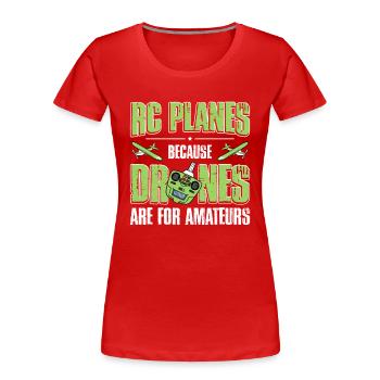 RC-Flugzeug RC-Flugzeug - Frauen Premium Bio T-Shirt - Rot - Vorne - Mia (176cm)