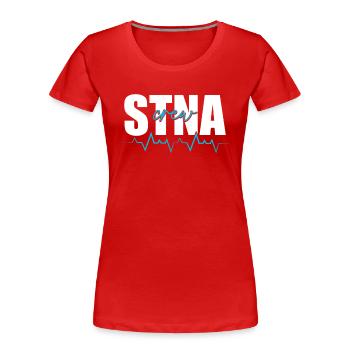 Infirmière auxiliaire certifiée STNA - T-shirt bio Premium Femme - rouge - Devant - Mia (176cm)