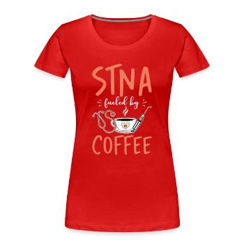 Infirmière auxiliaire certifiée STNA - T-shirt bio Premium Femme - rouge - Devant - Mia (176cm)