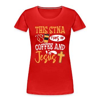 Infirmière auxiliaire certifiée STNA - T-shirt bio Premium Femme - rouge - Devant - Mia (176cm)