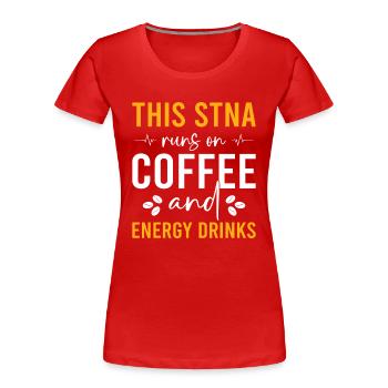 Infirmière auxiliaire certifiée STNA - T-shirt bio Premium Femme - rouge - Devant - Mia (176cm)