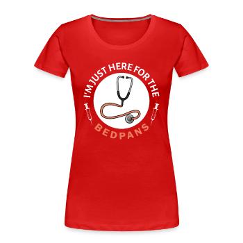 Infirmière auxiliaire certifiée STNA - T-shirt bio Premium Femme - rouge - Devant - Mia (176cm)