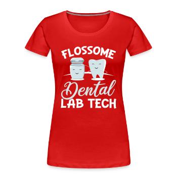 Dental Technician Dental Technician - Women's Premium Organic T-Shirt - red - Front - Mia (176cm)