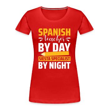 Spanish Teacher Maestra Bilingual Teacher - Women's Premium Organic T-Shirt - red - Front - Mia (176cm)