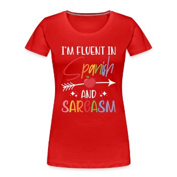 Spanish Teacher Maestra Bilingual Teacher - Women's Premium Organic T-Shirt - red - Front - Mia (176cm)