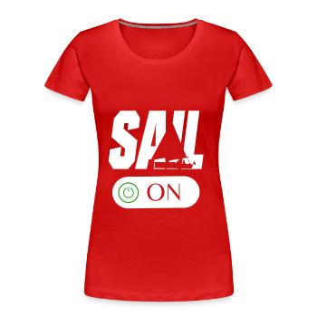 Segeln Boot Segler Segelsport Schiff Segelboot - Frauen Premium Bio T-Shirt - Rot - Vorne - Mia (176cm)