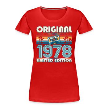 45. Geburtstag Retro Kassette Best of Oktober 1978 - Frauen Premium Bio T-Shirt - Rot - Vorne - Mia (176cm)