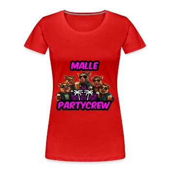 Malle Party Crew JGA Gruppenoutfit Mallorca Urlaub - Frauen Premium Bio T-Shirt - Rot - Vorne - Mia (176cm)