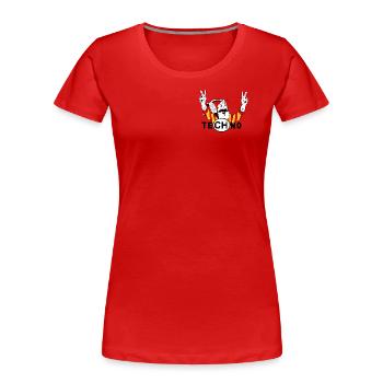 Techno, Wiltsch, Frech, Schweiz - Frauen Premium Bio T-Shirt - Rot - Vorne - Mia (176cm)