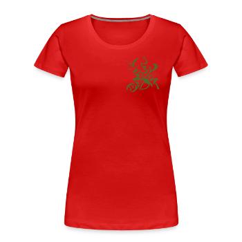 Abstrakt - Frauen Premium Bio T-Shirt - Rot - Vorne - Mia (176cm)