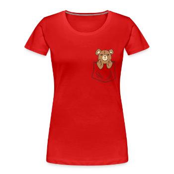 Teddy Bear Middle Finger Evil Read Me Cheeky - T-shirt bio Premium Femme - rouge - Devant - Mia (176cm)