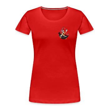 Metzgerei, Wiltsch, Frech, Schweiz, Regional - Frauen Premium Bio T-Shirt - Rot - Vorne - Mia (176cm)